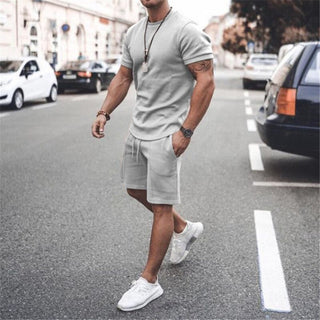 Jarek Kurzarm T-Shirt und Shorts Set - Sets - Grau - Müller Mode
