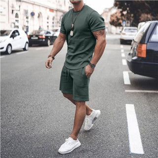 Jarek Kurzarm T-Shirt und Shorts Set - Sets - Grün - Müller Mode