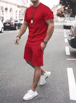 Jarek Kurzarm T-Shirt und Shorts Set - Sets - Rot - Müller Mode