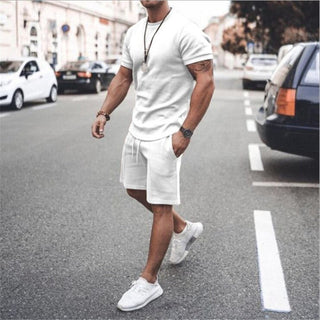 Jarek Kurzarm T-Shirt und Shorts Set - Sets - Weiß - Müller Mode