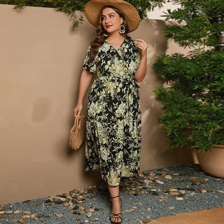 Jella - Strandkleid - Blumenmuster - Kleider - Olivgrün - Müller Mode