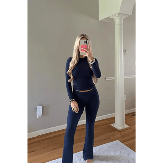 Jennica Slim - Fit Pullover und Hosen Set - Sets - Blau - Müller Mode