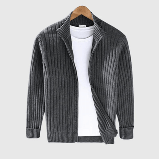 Jericho - Gerippter Cardigan - Rollkragenstil - Leichte Jacken - Grau - Müller Mode