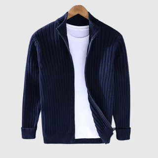 Jericho - Gerippter Cardigan - Rollkragenstil - Leichte Jacken - Marine - Müller Mode
