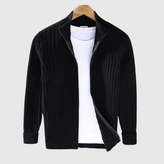 Jericho - Gerippter Cardigan - Rollkragenstil - Leichte Jacken - Schwarz - Müller Mode