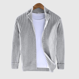 Jericho - Gerippter Cardigan - Rollkragenstil - Leichte Jacken - Silber - Müller Mode