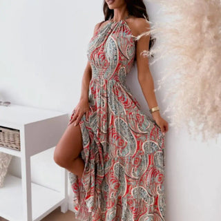 Jette - Halter - Maxikleid - Rückenfrei - Kleider - Rot - Müller Mode