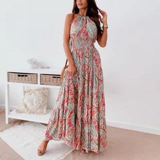 Jette - Halter - Maxikleid - Rückenfrei - Kleider - Rot - Müller Mode