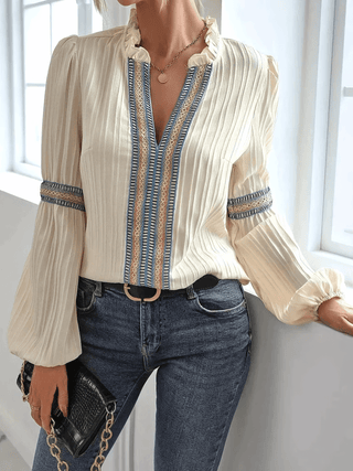 Johanna - Spitzenbluse - Lockere Passform - Bluse - Weiß - Müller Mode