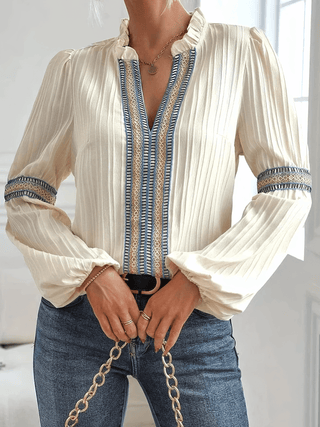 Johanna - Spitzenbluse - Lockere Passform - Bluse - Weiß - Müller Mode