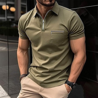 Johannes Polo mit Reißverschluss - Polos - Khaki - Müller Mode