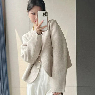 Joleena - Dicker Herbst - Blazer - Gekürzte Länge - Blazers - Beige - Müller Mode
