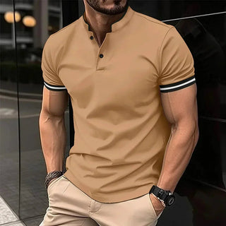 Jonas Stehkragen Polo Shirt - Polos - Braun - Müller Mode