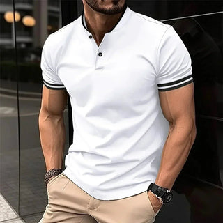 Jonas Stehkragen Polo Shirt - Polos - Weiß - Müller Mode