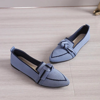 Jordana - Spitz Zulaufende Loafers - Knoten - Detail - Sandalen & Hausschuhe - Blau - Müller Mode
