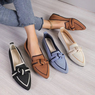 Jordana - Spitz Zulaufende Loafers - Knoten - Detail - Sandalen & Hausschuhe - Braun - Müller Mode