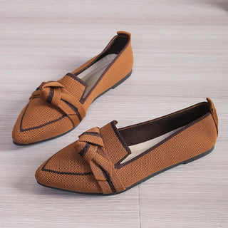 Jordana - Spitz Zulaufende Loafers - Knoten - Detail - Sandalen & Hausschuhe - Braun - Müller Mode