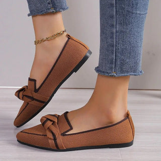 Jordana - Spitz Zulaufende Loafers - Knoten - Detail - Sandalen & Hausschuhe - Braun - Müller Mode