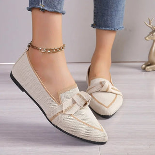 Jordana - Spitz Zulaufende Loafers - Knoten - Detail - Sandalen & Hausschuhe - Braun - Müller Mode