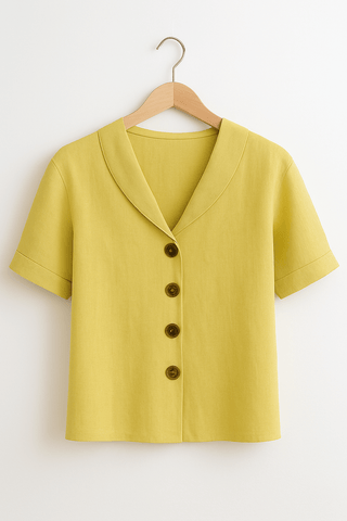 Josefine Bluse mit Kragen und Knopfleiste - Bluse - Gelb - Müller Mode