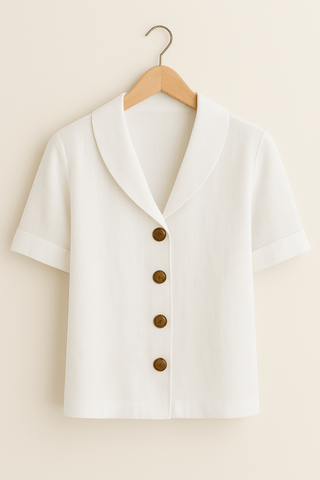 Josefine Bluse mit Kragen und Knopfleiste - Bluse - Weiß - Müller Mode