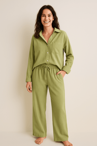 Joyce 2 - teiliges Set mit lockerer Bluse und Hose - Sets - Grün - Müller Mode