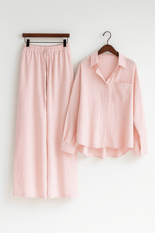 Joyce 2 - teiliges Set mit lockerer Bluse und Hose - Sets - Rosa - Müller Mode