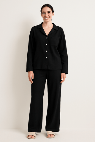 Joyce 2 - teiliges Set mit lockerer Bluse und Hose - Sets - Schwarz - Müller Mode