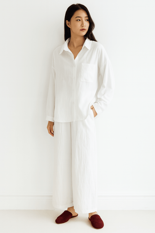 Joyce 2 - teiliges Set mit lockerer Bluse und Hose - Sets - Weiß - Müller Mode