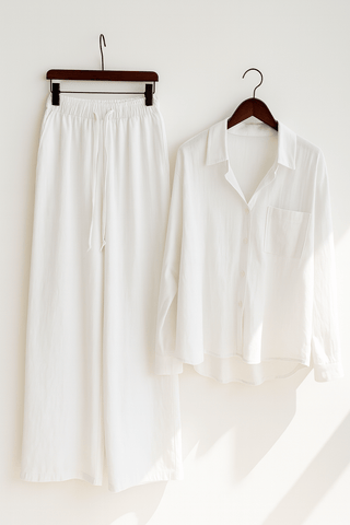 Joyce 2 - teiliges Set mit lockerer Bluse und Hose - Sets - Weiß - Müller Mode