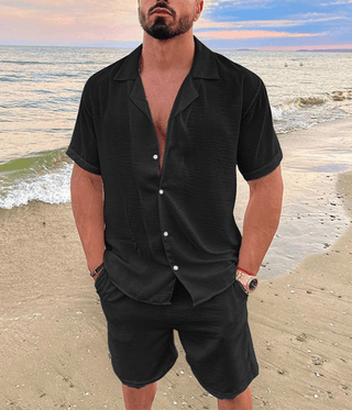 Julian Kurzarmhemd und Shorts Set - Sets - Schwarz - Müller Mode
