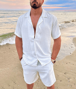 Julian Kurzarmhemd und Shorts Set - Sets - Weiß - Müller Mode