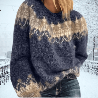 Julie - Stylischer Strickpullover - Strickwaren - Blau - Müller Mode