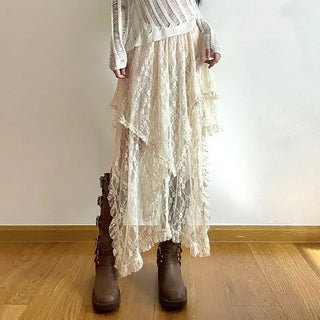Juliette Maxirock Asymmetrisch Spitze - Rock - Beige - Müller Mode