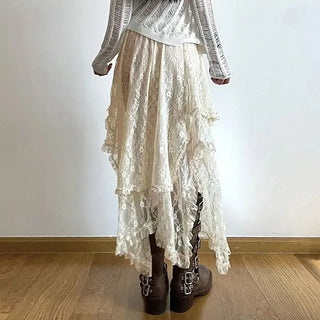 Juliette Maxirock Asymmetrisch Spitze - Rock - Beige - Müller Mode