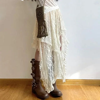 Juliette Maxirock Asymmetrisch Spitze - Rock - Beige - Müller Mode