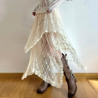Juliette Maxirock Asymmetrisch Spitze - Rock - Beige - Müller Mode