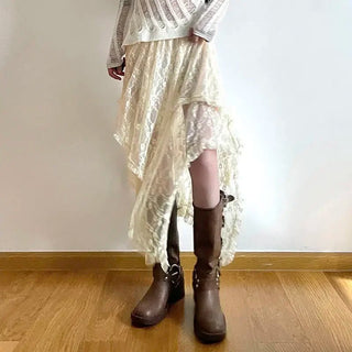 Juliette Maxirock Asymmetrisch Spitze - Rock - Beige - Müller Mode