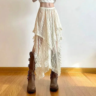 Juliette Maxirock Asymmetrisch Spitze - Rock - Beige - Müller Mode
