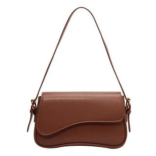Juneesa - Flap Umhängetasche - Vintage Leder Mode - Schultertaschen - Rotbraun - Müller Mode