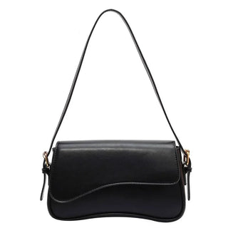 Juneesa - Flap Umhängetasche - Vintage Leder Mode - Schultertaschen - Schwarz - Müller Mode