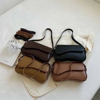 Juneesa - Flap Umhängetasche - Vintage Leder Mode - Schultertaschen - Silber - Müller Mode