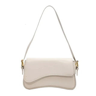 Juneesa - Flap Umhängetasche - Vintage Leder Mode - Schultertaschen - Weiß - Müller Mode