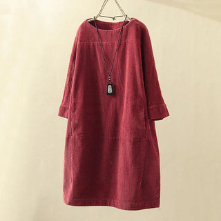 Kamilla - Cordkleid - Retrodesign - Kleider - Rot - Müller Mode