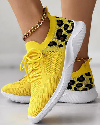 Karin - Spitzenschuhe mit Aufdruck - Sneakers - Gelb - Müller Mode