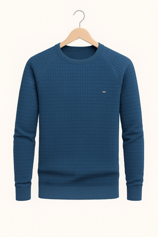 Karl Strukturiertes Sweatshirt - Sweatshirts & Hoodies - Blau - Müller Mode