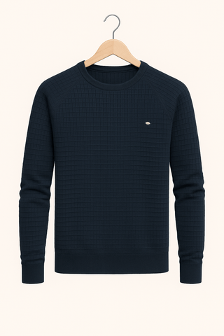 Karl Strukturiertes Sweatshirt - Sweatshirts & Hoodies - Marineblau - Müller Mode