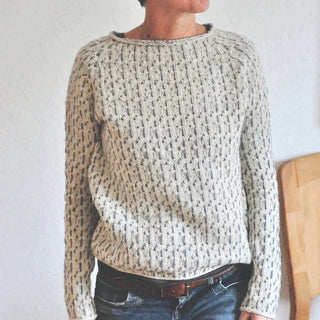 Karla - Eleganter Pullover - Bootsausschnitt - Strickwaren - Grau - Müller Mode