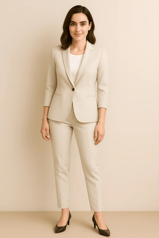 Karoline Blazer und Hosen Set - Sets - Beige - Müller Mode