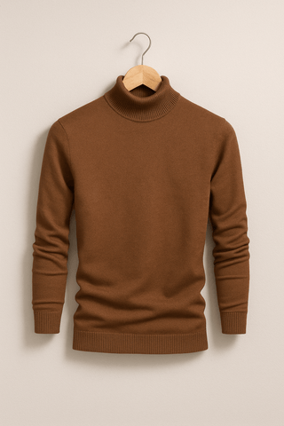 Kasper Rollkragenpullover mit Feinstrick - Strickwaren - Braun - Müller Mode